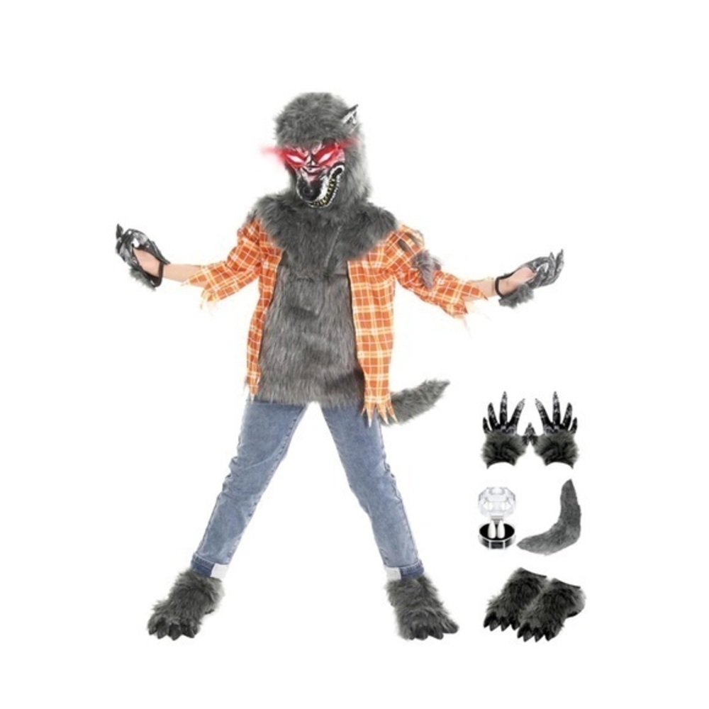Halloween Werewolf Deluxe Howling Wolf Suits Red Eyes size medium